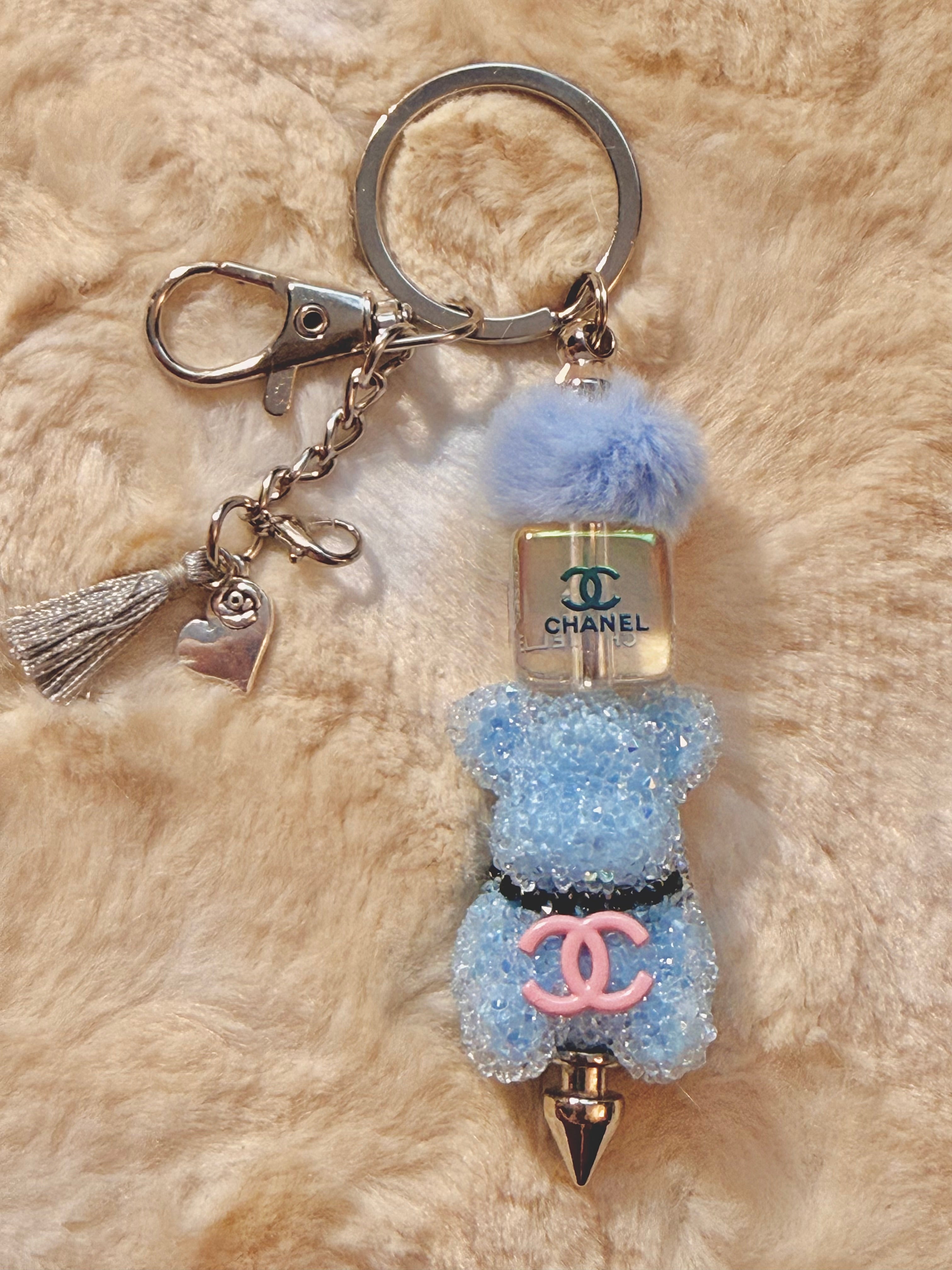 Blue Teddy Luxe Purse Charm/Keycharm